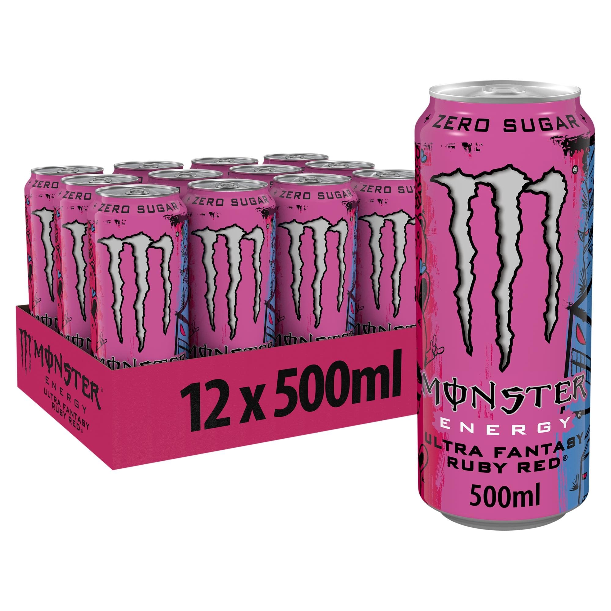 Monster Energy Drink Ultra Fantasy Ruby Red 12 x 500ml (DRS Included) image 0