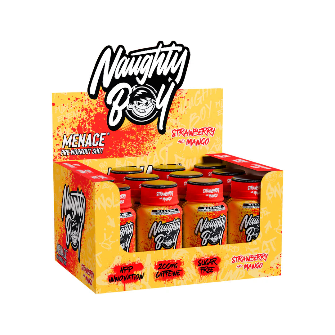 Naughty Boy Menace Pre-Workout Shot (12x60ml) - Strawberry & Mango image