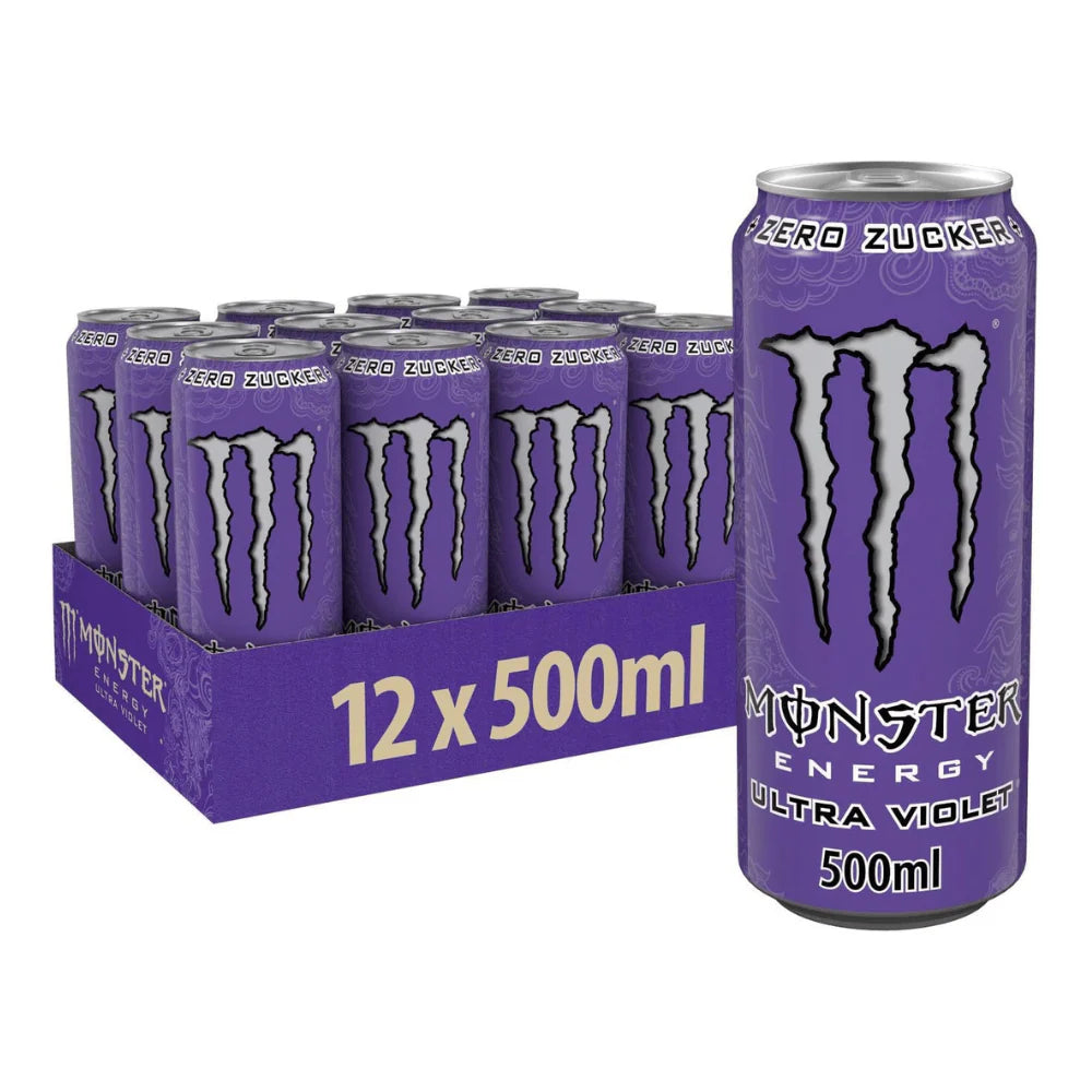 Monster Energy Drink Ultra Violet Zero Sugar 12 x 500ml (DRS Included) image 0