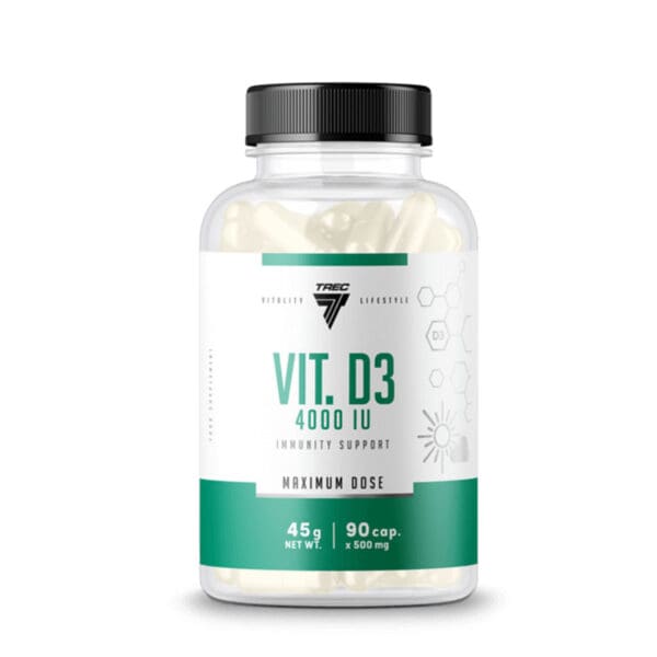 TREC VITALITY VIT. D3 4000 IU – VITAMIN D3 CAPSULES – 90 CAPS